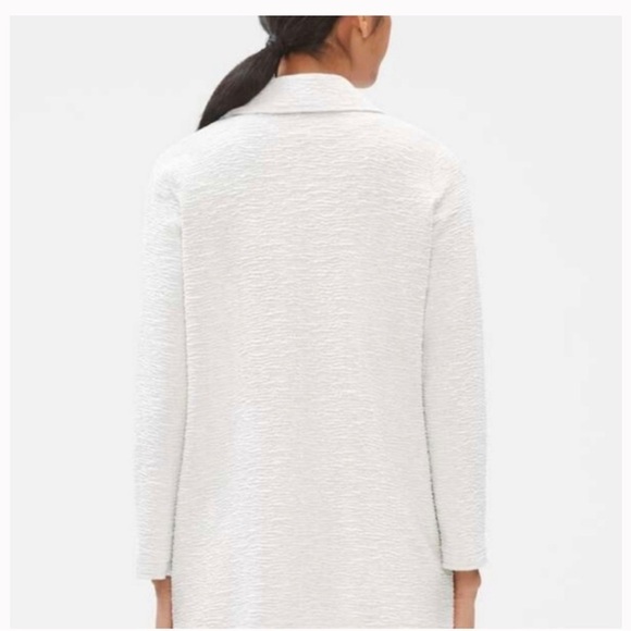 Eileen Fisher Notch Collar Jacket Textured Boxy Bracelet Length Sleeves SZ XS - Picture 2 of 7